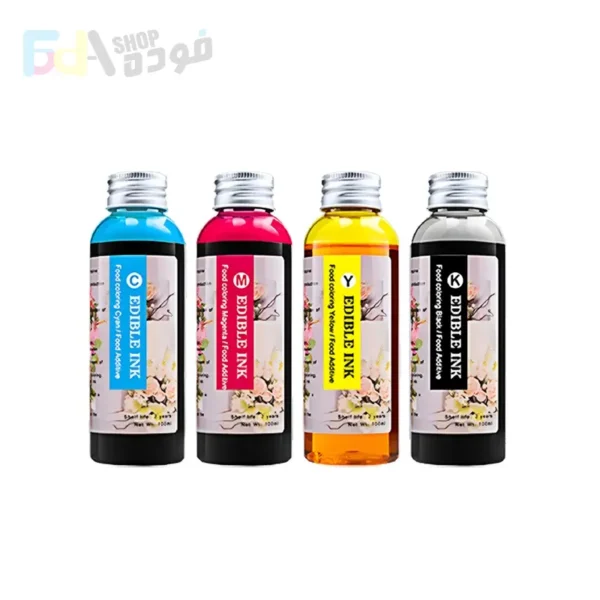 طقم حبر غذائي بدون شوائب صالح للأكل 4 لون C M Y K 80ml