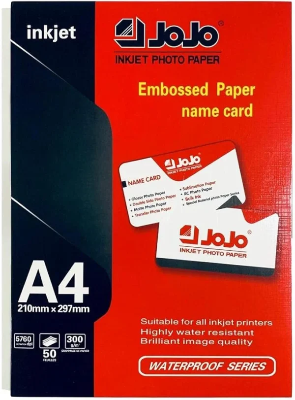 ورق جوجو بطاقات منقوش JoJo Embossed Card Paper 300gm 210 x 297mm 50sheets A4